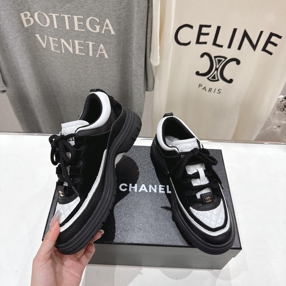 Chanel Black and White Sneakers - Picture 3 of 7